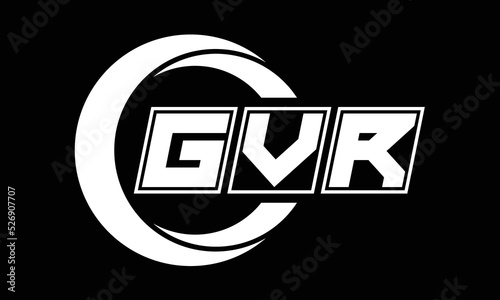 GVR three-letter circle logo design. custom font black and white logo vector template | abstract logo | word mark logo | letter mark logo | business logo | minimalist logo | font logo | photo