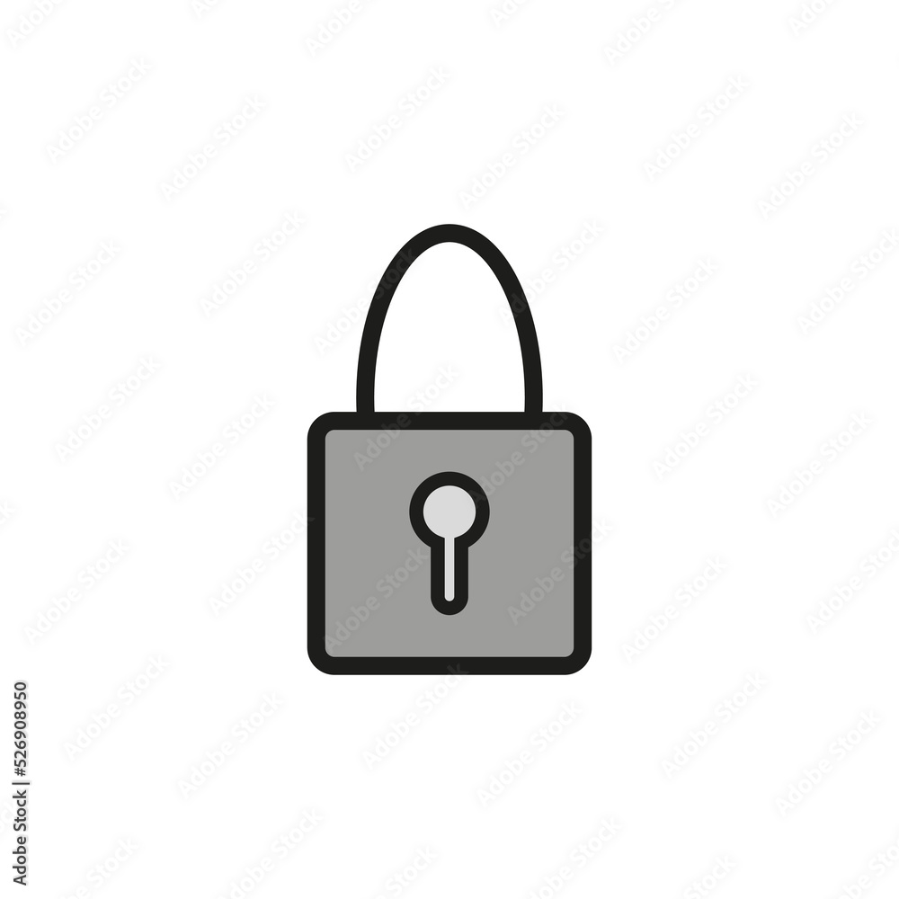 Modern door lock icon. Padlock, lock. Vector illustration. Stock image. Modern door lock icon. Padlock, lock. Vector illustration. Stock image.