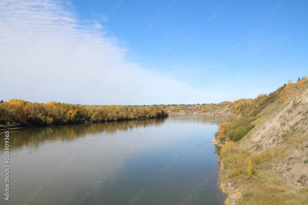 autumn landscape with river, Rundle Park, Edmonton, Alberta