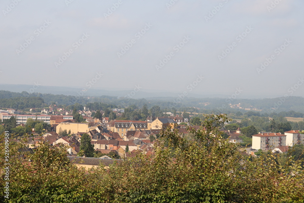 Vue d'ensemble du village, village de Gourdon, département du Lot, France