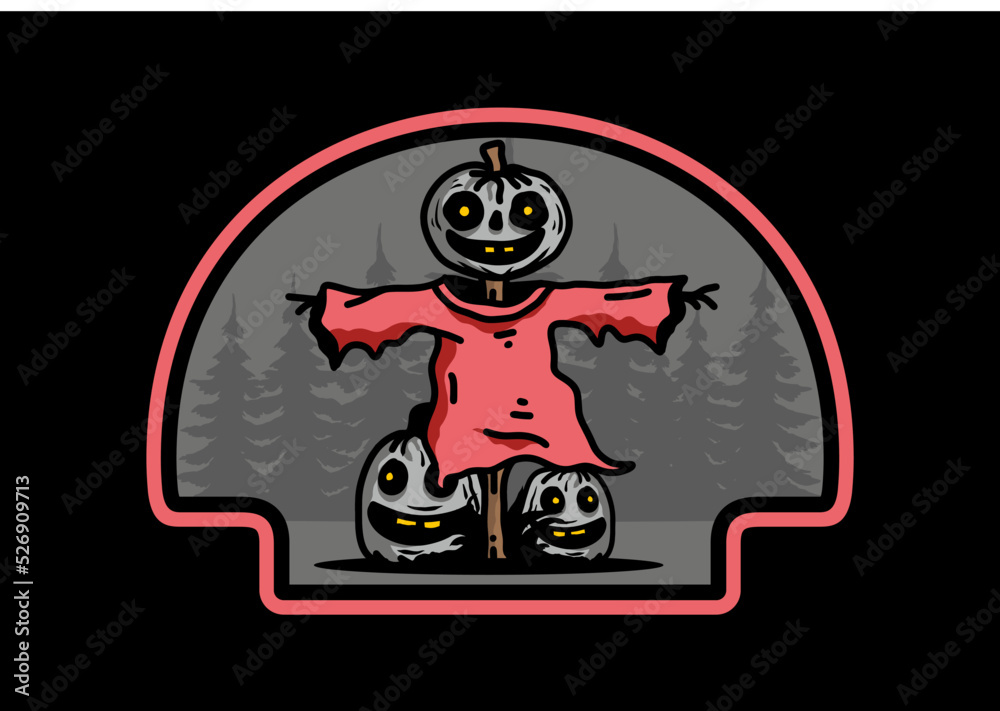 Scary halloween pumpkin illustration design