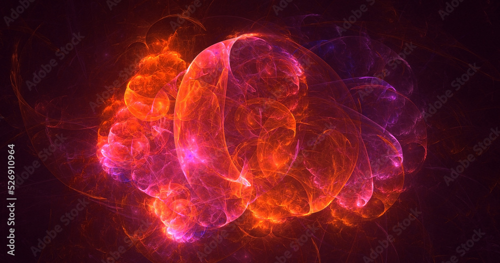 Naklejka premium 3D rendering abstract colorful fractal light background