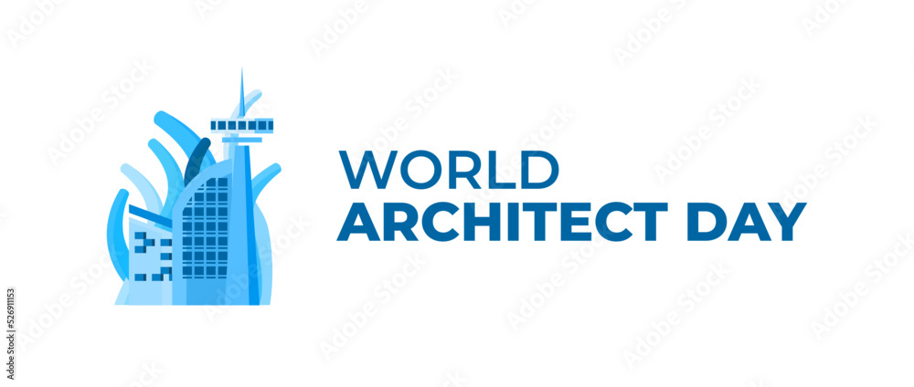 World Architect Day Poster Background Template Banner October Celebration Architectural Works