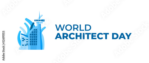 World Architect Day Poster Background Template Banner October Celebration Architectural Works
