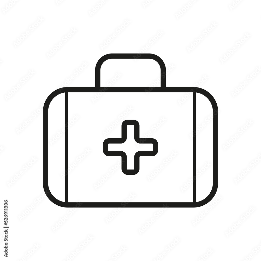 Medical suitcase icon. Health care. Cross symbol. Vector illustration. stock image. Medical suitcase icon. Health care. Cross symbol. Vector illustration. stock image.