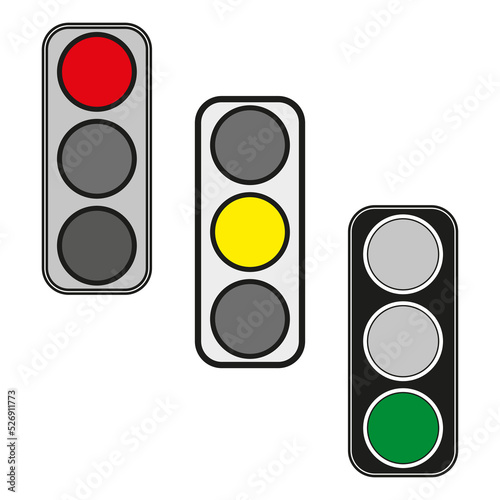 Traffic lights. Vector illustration. stock image. 