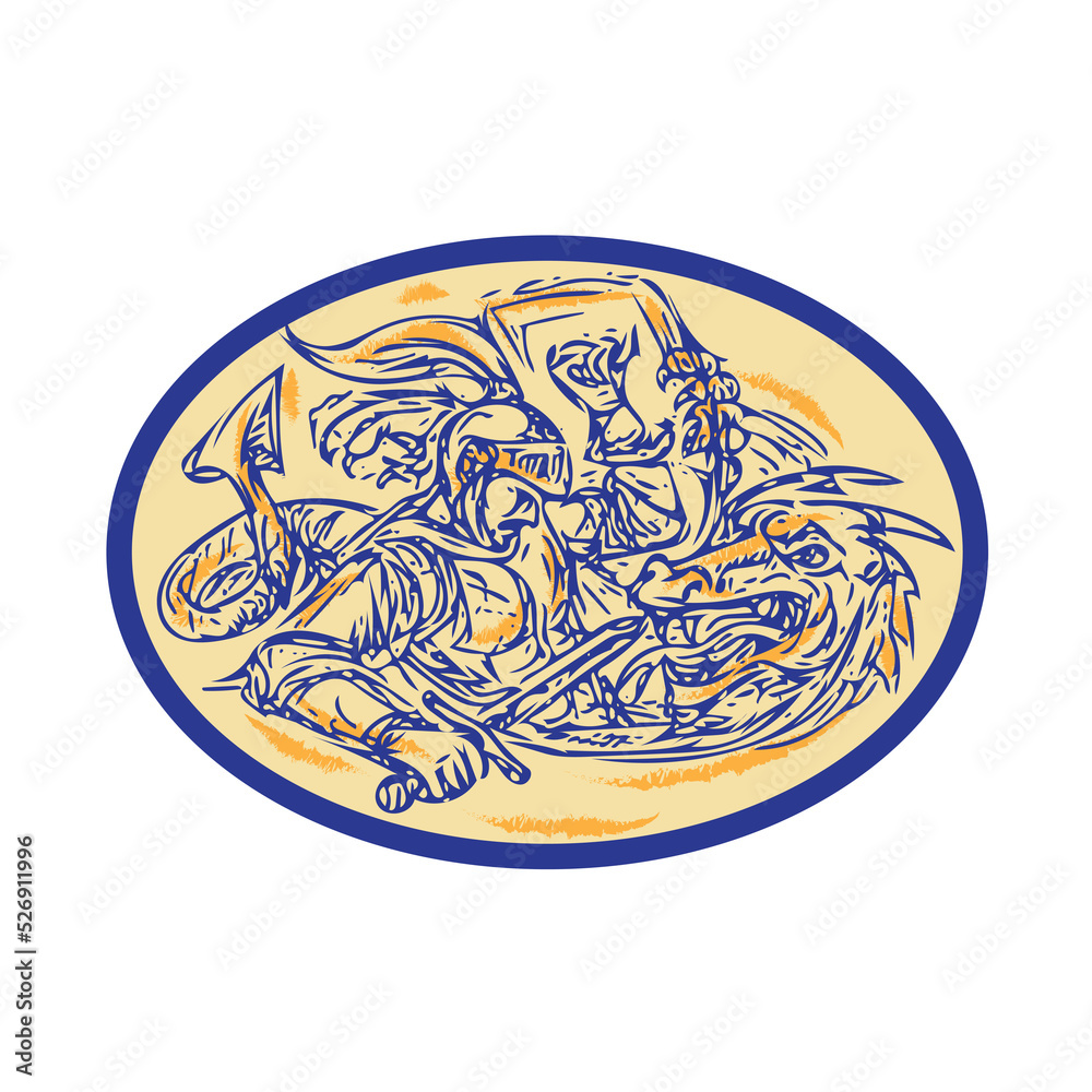 St George Fighting Dragon Drawing St George Fighting Dragon Drawing