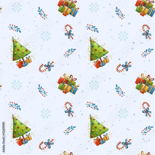 seamless pattern with christmas trees