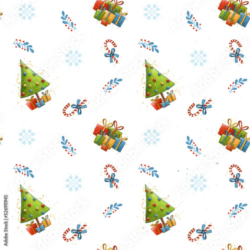 seamless pattern with christmas tree