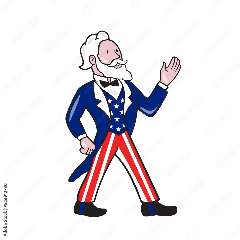 American Uncle Sam Waving Hand Cartoon American Uncle Sam Waving Hand Cartoon