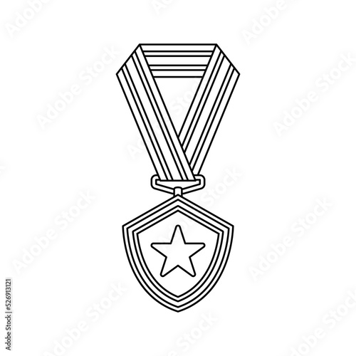 Coloring page with Medal for kids