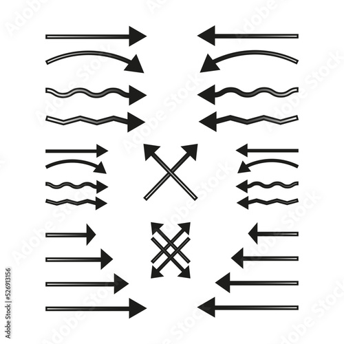 Different arrows. Modern different arrows. Vector illustration. stock image.