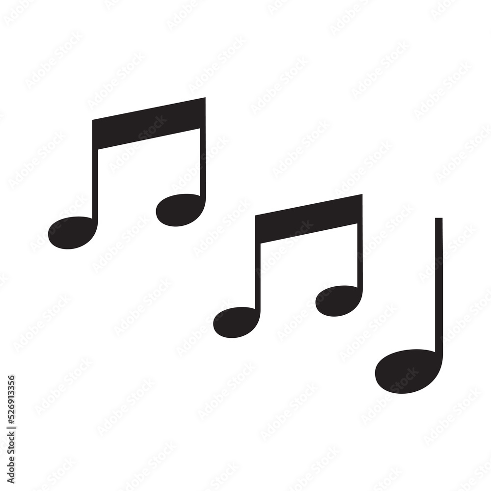 musical notes icon on a white background musical notes icon on a white background
