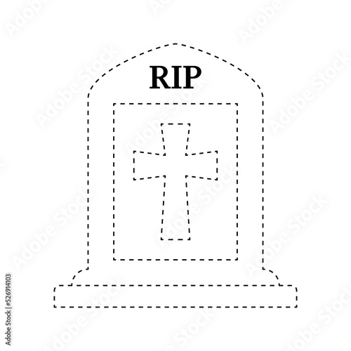 Tombstone tracing worksheet for kids