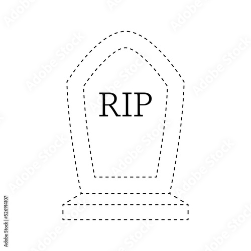 Tombstone tracing worksheet for kids