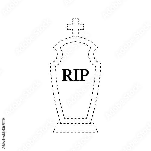 Tombstone tracing worksheet for kids