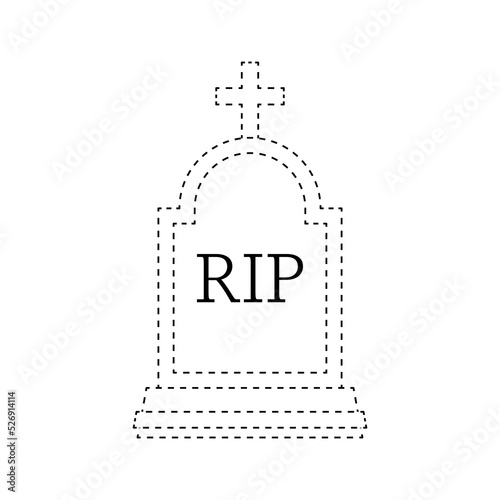 Tombstone tracing worksheet for kids