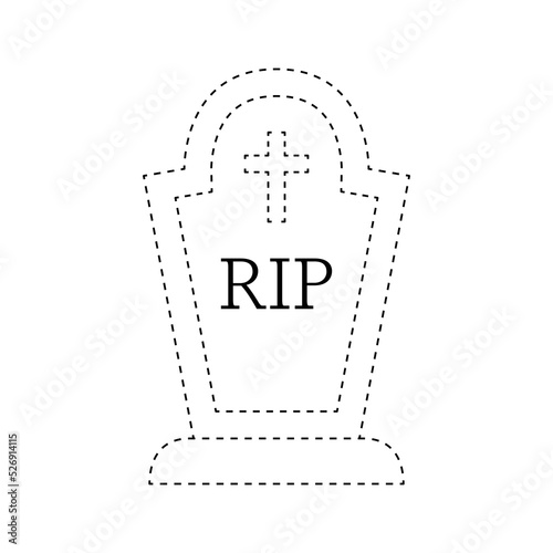 Tombstone tracing worksheet for kids