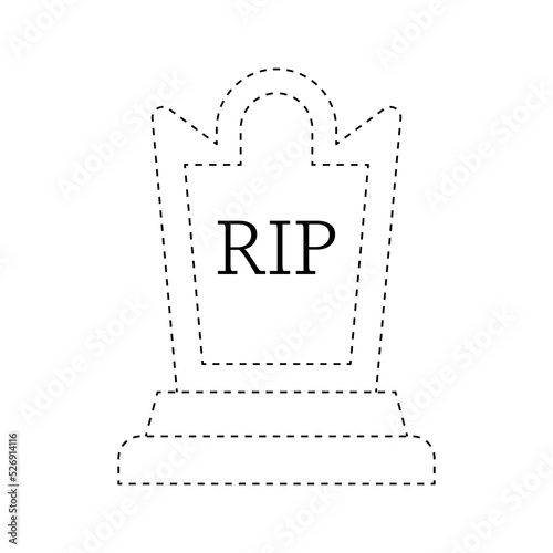 Tombstone tracing worksheet for kids