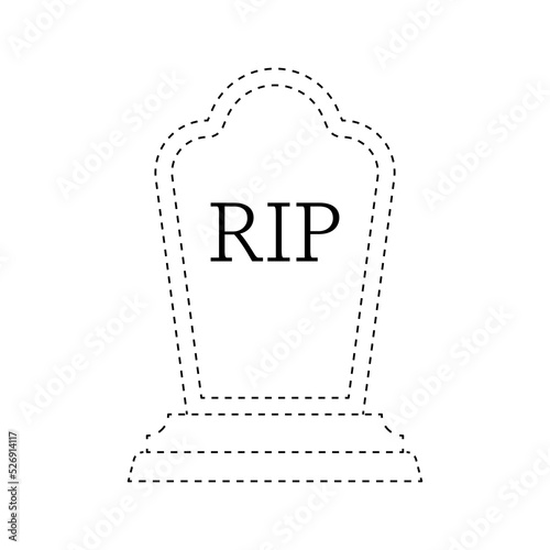 Tombstone tracing worksheet for kids