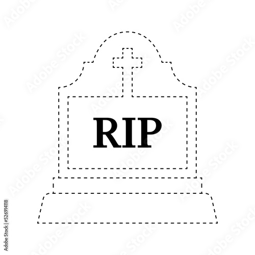 Tombstone tracing worksheet for kids