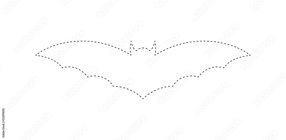 Bat tracing worksheet for kids Bat tracing worksheet for kids