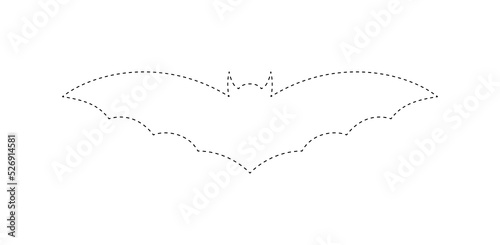 Bat tracing worksheet for kids
