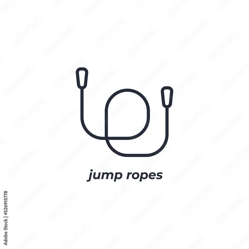 jump ropes line icon. linear style sign for mobile concept and web ...