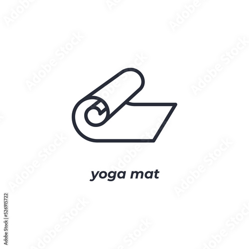 yoga mat line icon. linear style sign for mobile concept and web design. Outline vector icon. Symbol, logo illustration. Vector graphics