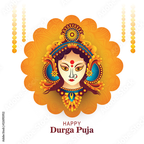 .Happy durga puja and navratri celebration card background
