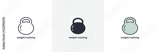 weight training icon. Line, solid and filled outline colorful version, outline and filled vector sign. Idea Symbol, logo illustration. Vector graphics