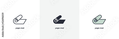 yoga mat icon. Line, solid and filled outline colorful version, outline and filled vector sign. Idea Symbol, logo illustration. Vector graphics