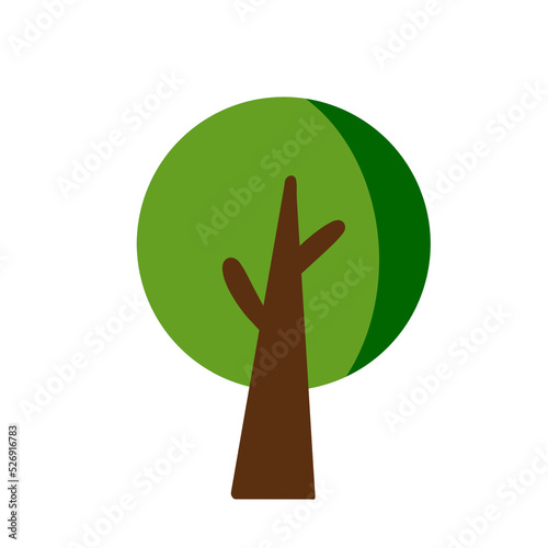 illustration of a green tree in circle shape