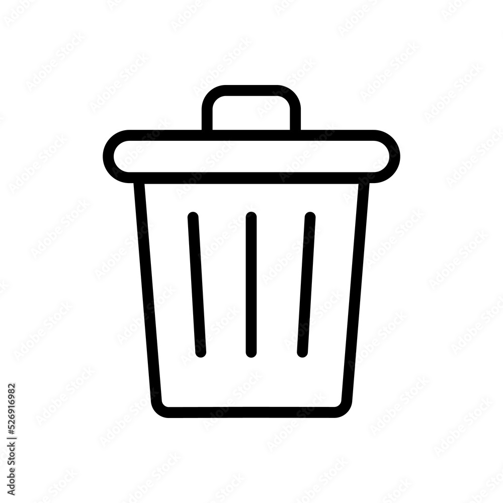 rubbish bin icon design. simple interior and furniture illustration rubbish bin icon design. simple interior and furniture illustration