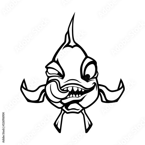 Fish.  Line art drawing style.