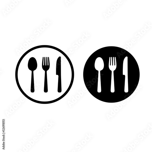 ナイフとフォークとスプーンアイコン