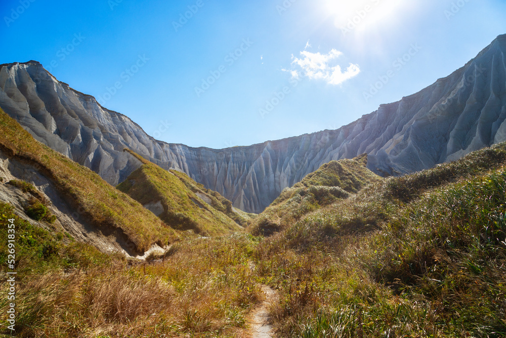 White rocks on Iturup Island, South Kuriles