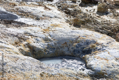 Crater with hot volcanic mud. Iturup. Southern Kuriles photo