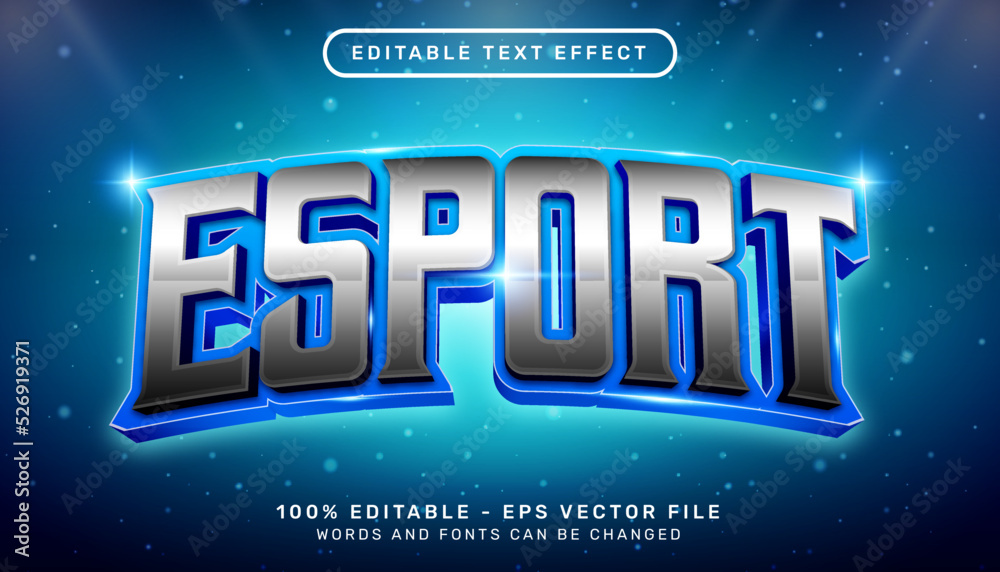 esport light color 3d text effect and editable text effect