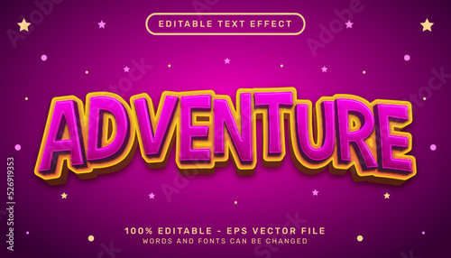 adventure light color 3d text effect and editable text effect