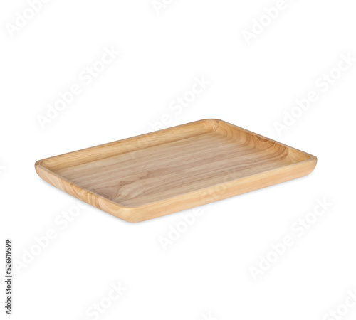 Wooden tray isolated on transparent background. (.PNG) © sathit