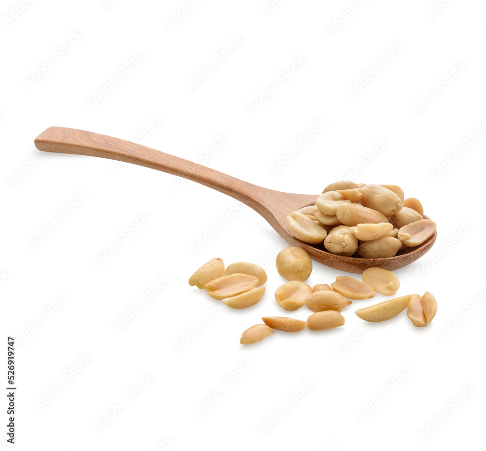 Peanuts in Wooden spoon isolated on transparent background. (.PNG) Peanuts in Wooden spoon isolated on transparent background. (.PNG)