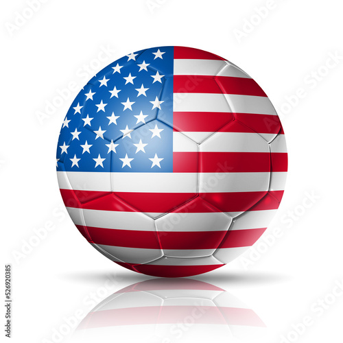 Soccer football ball with USA flag. Illustration