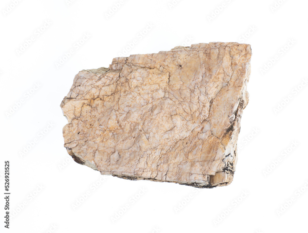 ancient rock stone isolated on white background