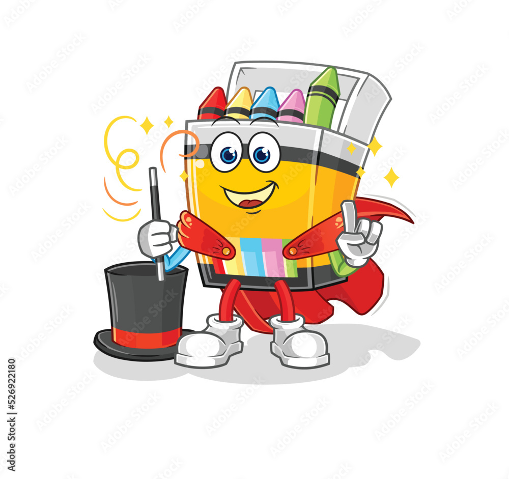 crayon magician illustration. character vector crayon magician illustration. character vector