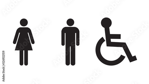 Male and female standard symbol toilet sign. Male and female toilet icon vector.