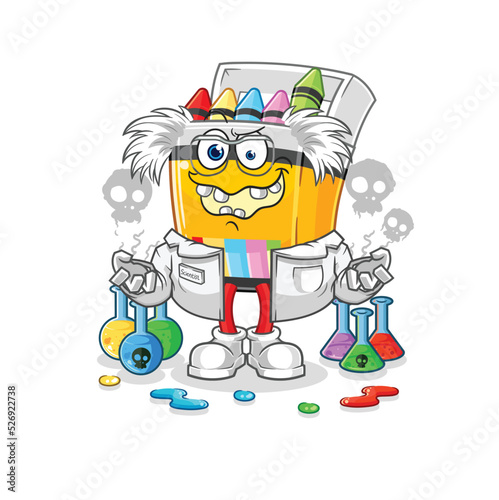 crayon mad scientist illustration. character vector