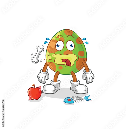dinosaur egg burp mascot. cartoon vector