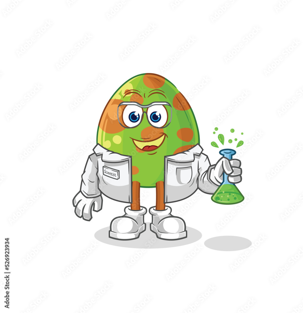 dinosaur egg scientist character. cartoon mascot vector dinosaur egg scientist character. cartoon mascot vector