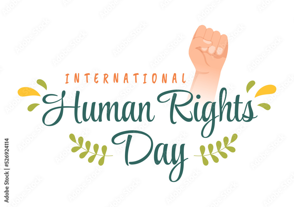 Human Rights Day Template Hand Drawn Flat Cartoon Illustration with Hands Raised Breaking Chains or Holding Hand Design Human Rights Day Template Hand Drawn Flat Cartoon Illustration with Hands Raised Breaking Chains or Holding Hand Design